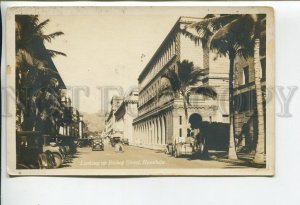 460555 Usa Hawaii Honolulu Bishop street cars Vintage photo postcard