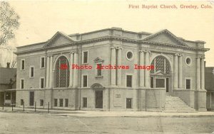 CO, Greeley, Colorado, First Baptist Church, Exterior View, 1912 PM
