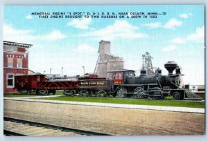 Duluth Minnesota Postcard Memorial Engine First Engine Two Harbors c1940 Vintage