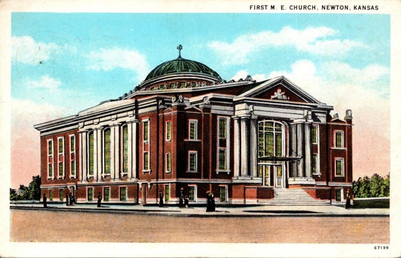 Kansas Newton First Methodist Episcopal Church 1957 Curteich