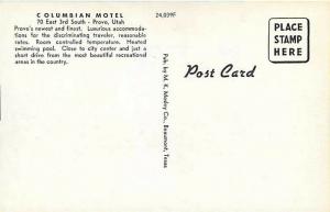 UT, Provo, Utah, Columbian Motel, M.K. Mosley No. 24039-F