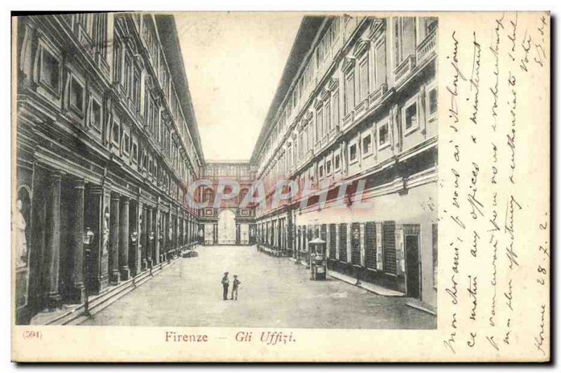 Old Postcard Firenze Gli Uffizi