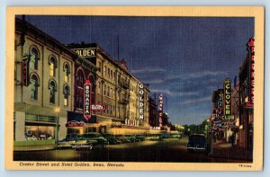 Reno Nevada Postcard Center Street Hotel Golden Exterior c1950 Vintage Antique