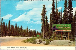 2~4X6 Postcards MT, Montana WELCOME SIGN Lost Trail Pass & Lookout Pass~St Regis