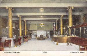Columbus Ohio Chittenden Hotel Lobby Interior Antique Postcard K32045