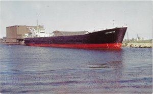 Typical Scene on Water Front a Lake Freighter Muskegon Michigan