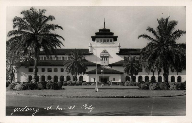 indonesia, JAVA BANDUNG, Gedung Sate Building (1956) RPPC Postcard
