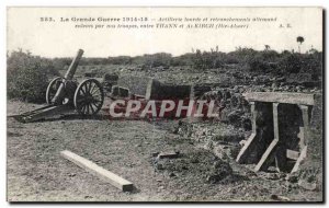 Postcard Old The Great War Militaria Artillery in 1914 and German trenches ab...