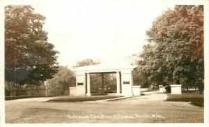 Adrian Michigan 1950s Oakwood Cemetery Entrance RPPC real photo Herbert 9351