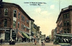 Corner of Main & Lisbon Sts. - Lewiston, Maine ME  