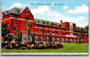 Vtg Ames Iowa IA Friley Hall Iowa State College 1940s View Linen Postcard