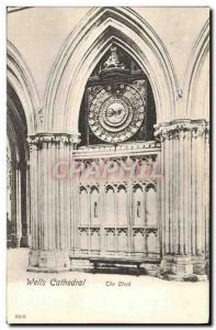 Postcard Old Wells Cathedral The Clock