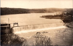 1923 Real Photo Postcard Forsythe Dam Below Lake Taneycomo, Missouri