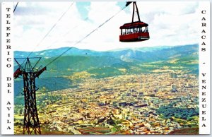 VINTAGE POSTCARD THE CABLE CAR ABOVE THE CITY OF CARACAS VENEZUELA 1960s