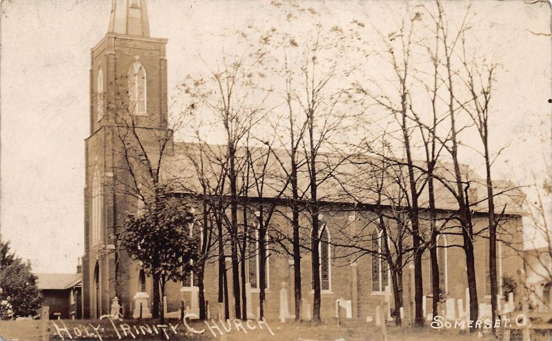 DC1/ Somerset Ohio RPPC Postcard c1910 Holy Trinity Church 129