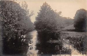 BRIDGETON NEW JERSEY THE RACEWAY PEOPLE IN CANOES REAL PHOTO POSTCARD c1910s