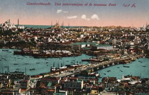 Vintage Postcard  1910's  Panoramique et le Nouveau Pont Constantinople Austria