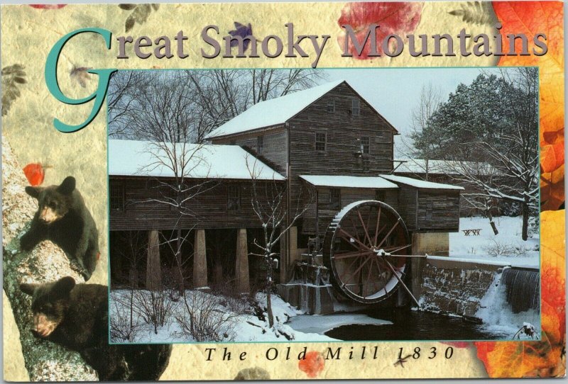 postcard Tennessee - Great Smoky Mountains The Old Mill, Pigeon Forge - Winter