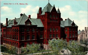 Vtg 1910 University of Wisconsin Sciene Hall Building Madison WI Postcard