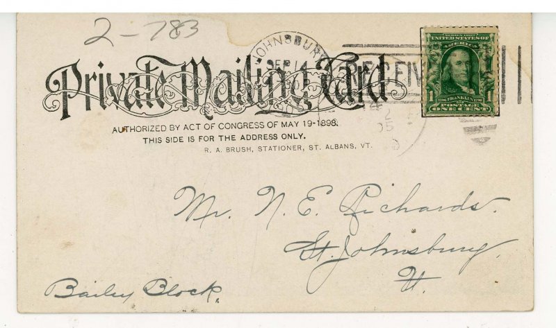 VT - St. Albans Bay. Moonlight Scene   (Private Mailing Card)