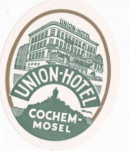 Germany Cochem Union Hotel Vintage Luggage Label sk2572