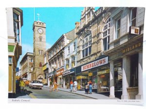 Fore Street Redruth Cornwall Vintage Postcard c1978 Rumbelows Midland Bank