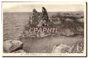 Old Postcard Ile de Brehat The Rock of the Virgin