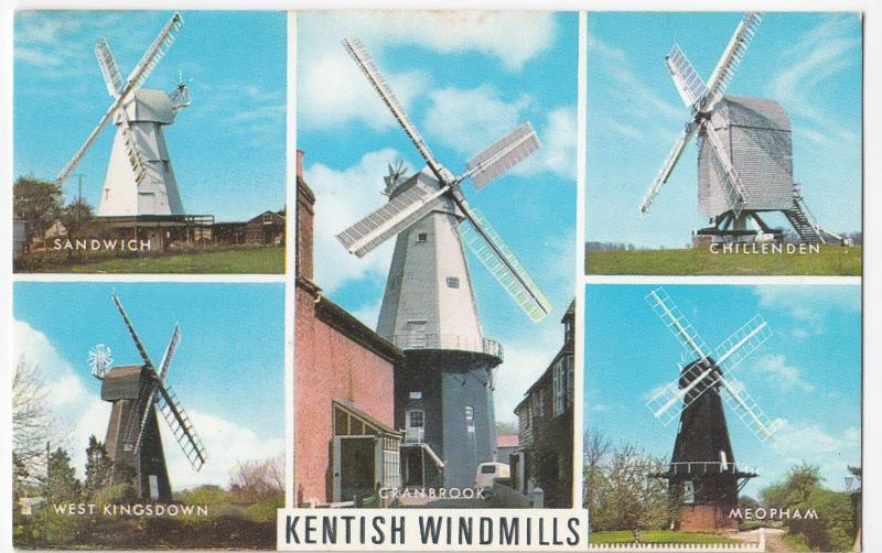 Kent; Kentish Windmills Multiview PPC by  J Salmon, Unposted - Meopham, Sandwich