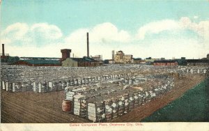 c1907 Chromograph Postcard; Cotton Compress Plant, Oklahoma City OK Agriculture