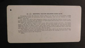 Mint Stereo Postcard Native Americans Chippewa Squaws Braiding Rush Mats Indian