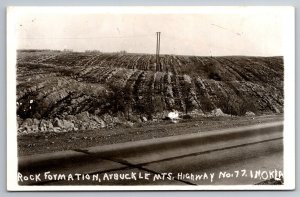 RPPC Rock Formation Arbuckle Mts Hwy 77 OK C1950s Postcard Z7