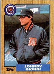 1987 Topps Baseball Card Johhny Grubb Detroit Tigers sk13728