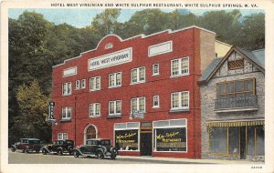 F97/ White Sulpher Springs West Virginia Postcard 1933 Restaurant Hotel