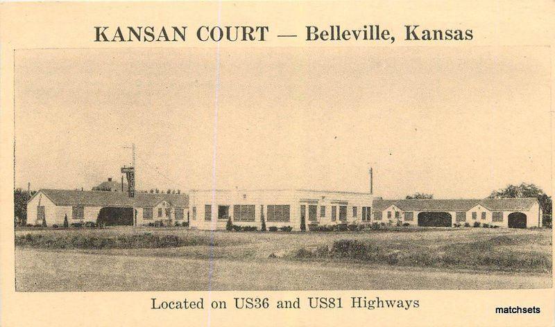 1940s BELLEVILE KANSAS Kansas Court Postcard 2219