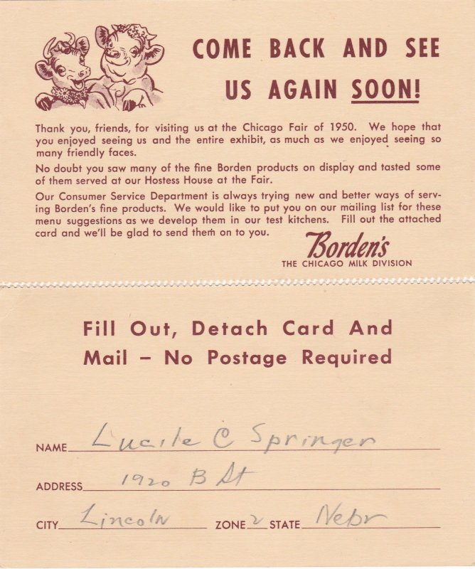 Illinois Chicago The Borden Company Bi-Fold