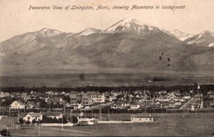 Montana Livingston Panoramic View Shwing Mountains In The Background 1908