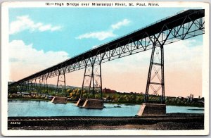 High Bridge Over Mississippi River Saint Paul Minnesota MN Postcard