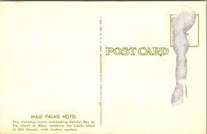 Pool woman diving board Maui Palms Hotel Kahului Bay Maui Hawaii HI Postcard