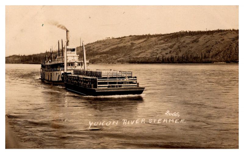  352   Yukon River Steamer, The DAYSON , with Barge RPC 