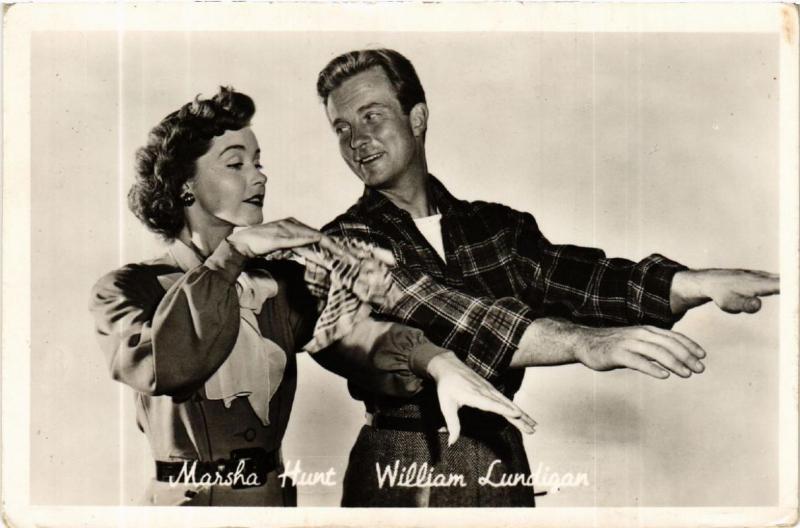 CPA AK MARSHA HUNT WILLIAM LUNDIGAN FILM STAR (600621)