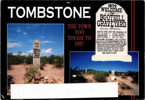 VINTAGE CONTINENTAL SIZE POSTCARD TOMBSTONE ARIZONA THE TOWN TOO TOUGH TO DIE