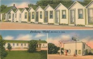 1940s North Dakota Belfield Parkway Motel Tichnor linen Postcard 22-11349