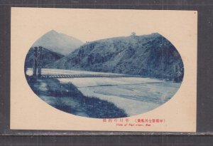 JAPAN, VIEW OF FUJI, RIVER, BRIDGE, c1930 ppc., unused.