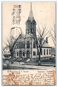 Seymour Connecticut Postcard St. Augustine RC Church Chapel 1907 Vintage Antique