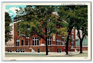 1940 Y.M.C.A. Building Exterior Trees View Streator Illinois IL Posted Postcard