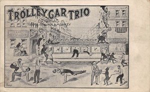 Trolley Car Trio Postcard
