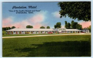 DYERSBURG, Tennessee TN ~ Roadside PLANTATION MOTEL 1940s Dyer County Postcard