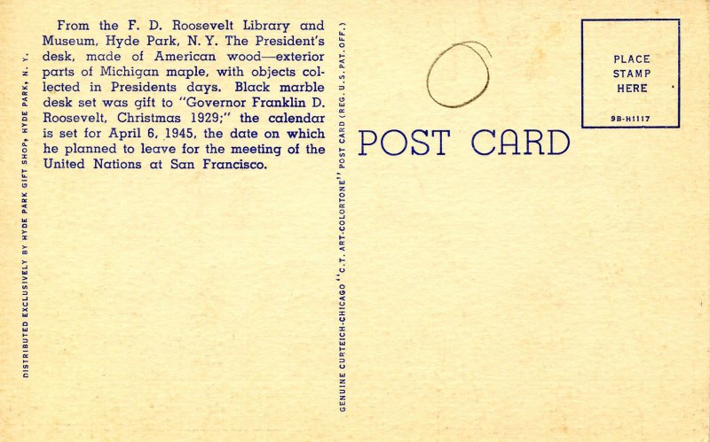 NY - Hyde Park. Franklin Roosevelt Library, President's Desk