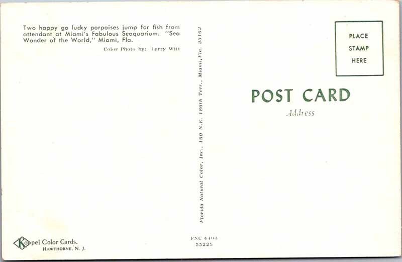 Postcard TOURIST ATTRACTION SCENE Miami Florida FL AM9779