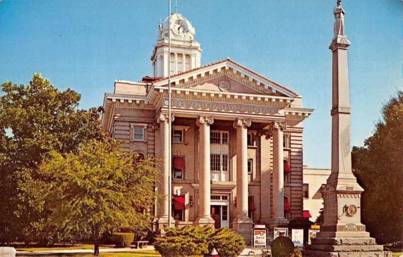 Lumberton North Carolina Robeson Court House Street View Vintage Postcard K81632